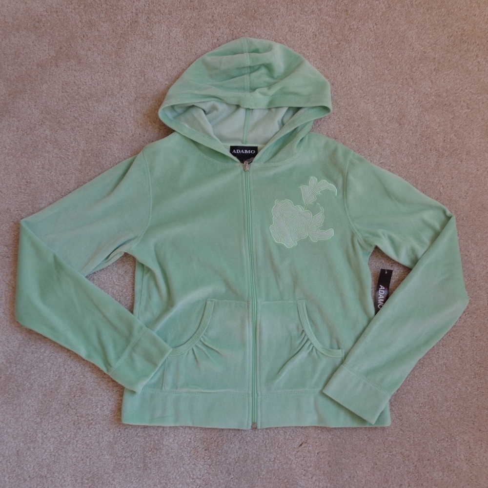 Adamo Velvet Zip-Up Hooded Jacket NWT